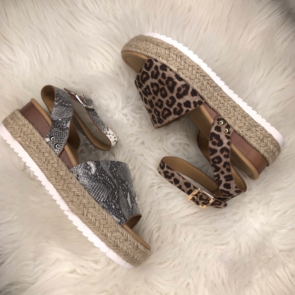 ALMOST GONE Esme Leopard Print Platform Espadrille - Picture 6 of 7